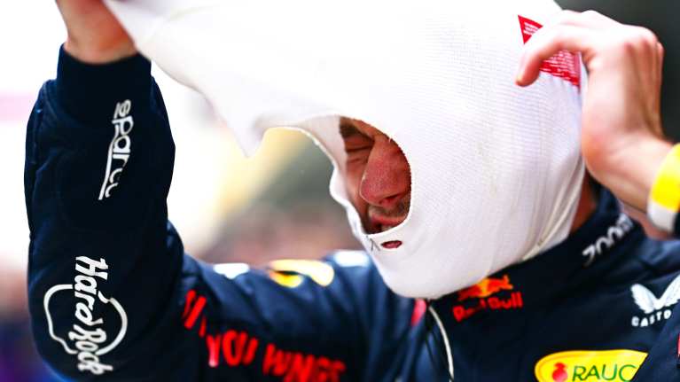 Max Verstappen Kiinan F1-osakilpailun jälkeen.
