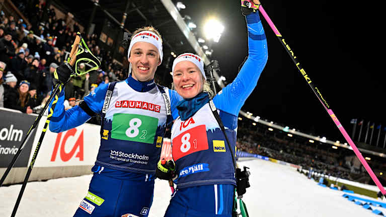 Tero Seppälä ja Suvi Minkkinen voittivat Tukholman olympiastadionilla 3.3.2025.