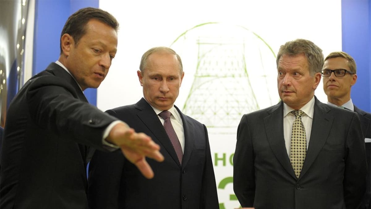 Alexander Chuvaev, Vladimir Putin, Sauli Niinistö och Alexander Stubb vid invigningen av gasverk i Sibirien 2013