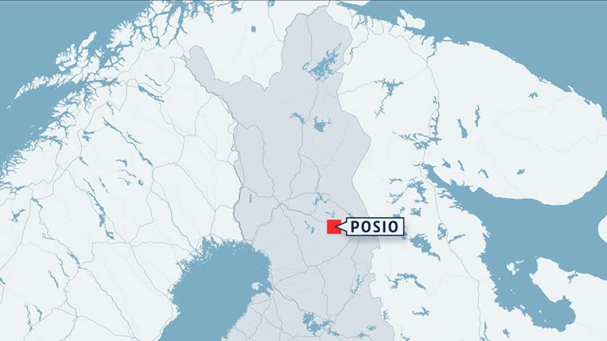 Karta på Posio i Södra Lappland.