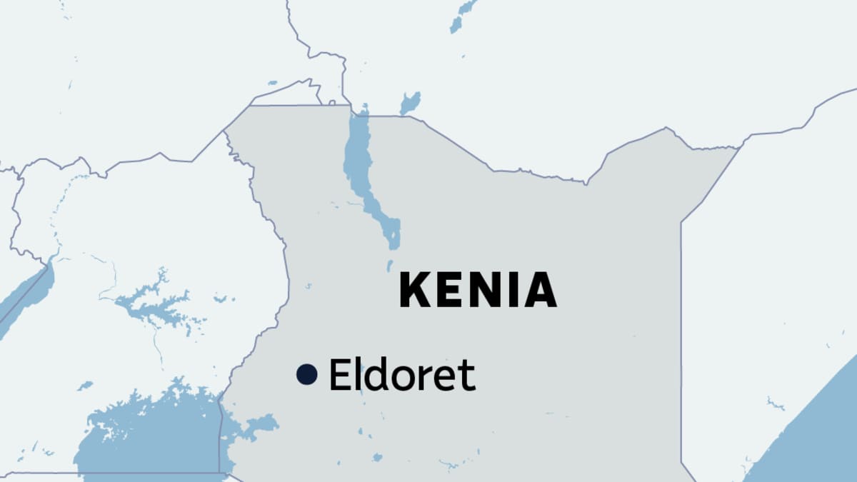 Kartalla Eldoretin kaupunki Keniassa.