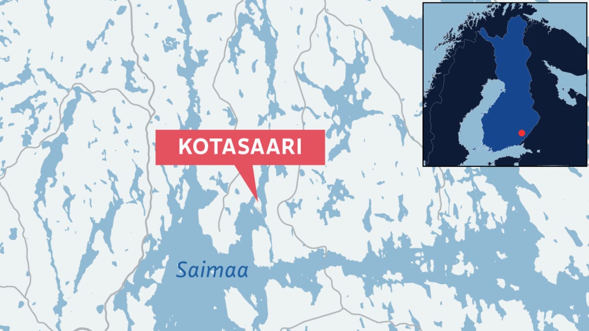 Kartta, jossa Kotasaaren ja Puumalan sijainnit.