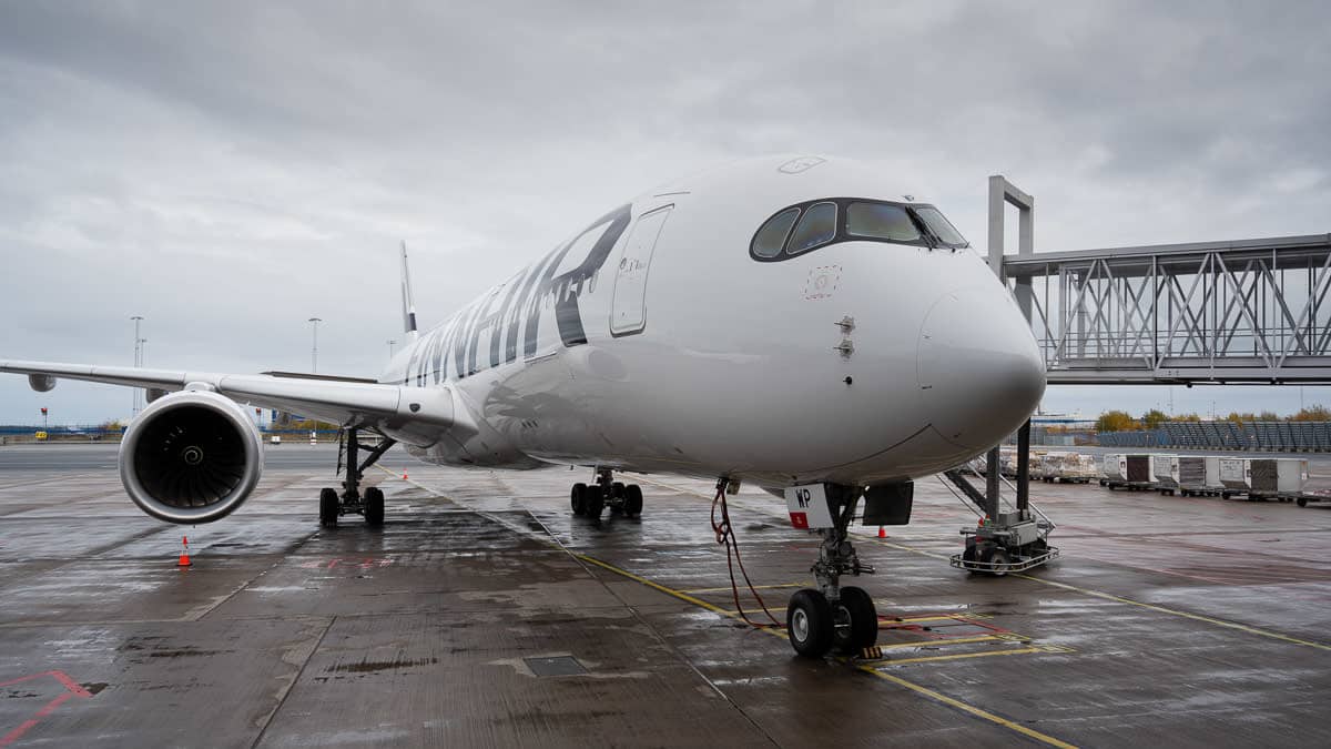 Finnairin Airbus A350 Tukholman Arlandan lentoasemalla