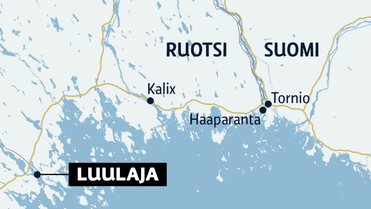 Kuvassa näkyy miten Luulaja sijoittuu Ruotsin karttaan.