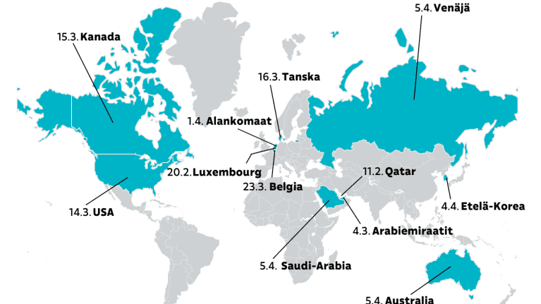 Pahimmat uusiutuvien luonnonvarojen käyttäjät -kartta. Kärjessä Qatar ja Luxembourg.