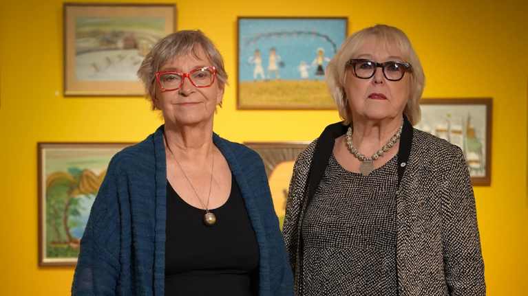 Suomen kansallismuseon Kesytön taide -näyttelyä. Tuula Karjalainen ja Liisa Heikkilä-Palo. 