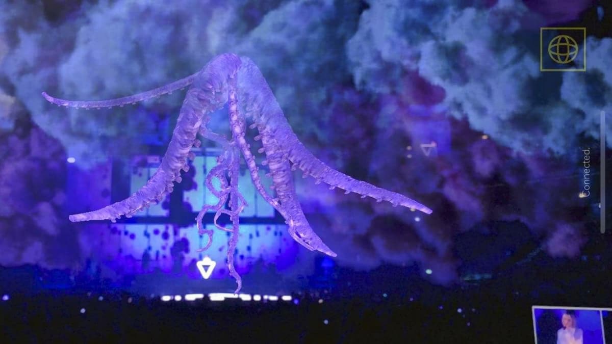 Paula Vesalan konsertti Hartwall Areenalla, missä yleisöllä olimahdollisuud kokeilla Alternative reality-tekniikkaa puhelimillaan.