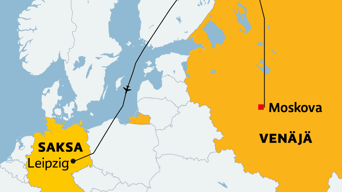 Moskovasta Saksan Leipzigiin matkanneen venäläisen rahtikoneen reitti kulki erikoisesti Suomen kautta. 