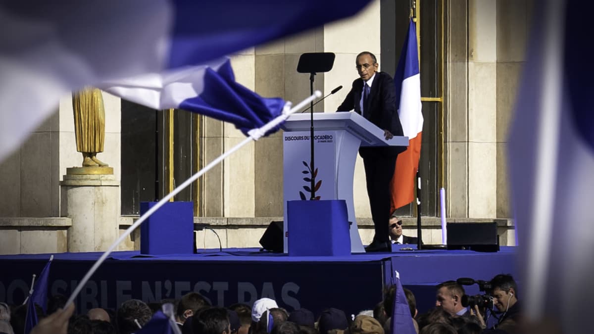 Éric Zemmourin kampanjatilaisuus, Trocadéro, Pariisi