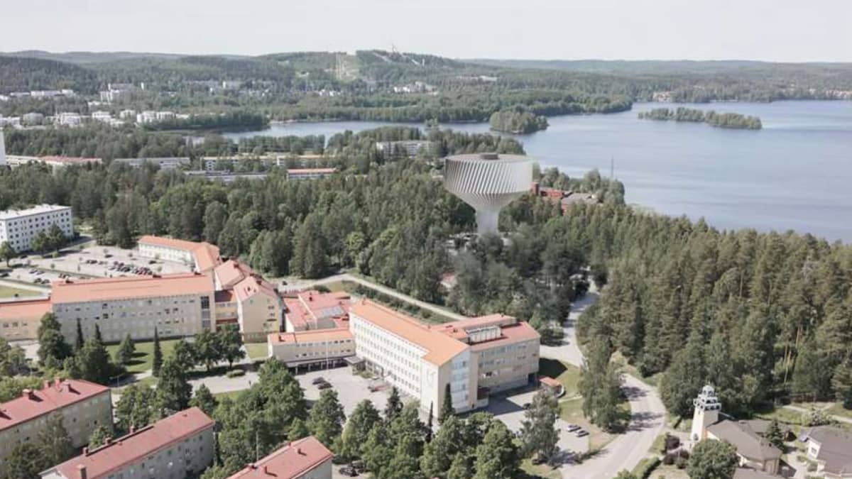 Havainnekuva ehdotuksesta Kontraposto Jyväskylän Taulumäen vesitornin ideakilpailuun.