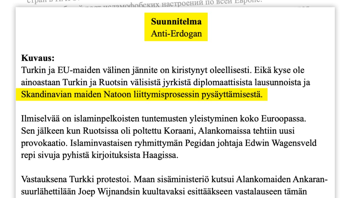 Kuvakaappaus venäläisestä tiedusteluraportista.