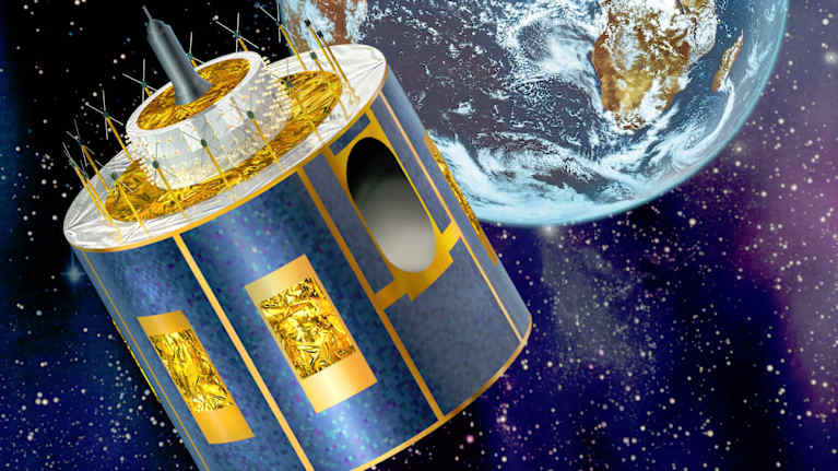 Meteosat ja maapallo piirroksessa