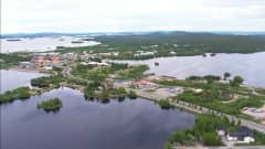 Kemijärven kaupunki ilmakuvassa. Kuva vuodelta 2010.