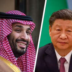 Kuvassa Muhammad bin Salman, Ali Khamenei ja Xi Jinping.
