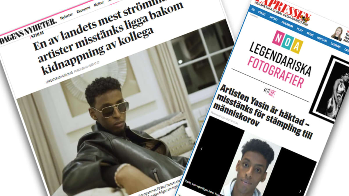 skärmdump av dagstidningar om Yasin