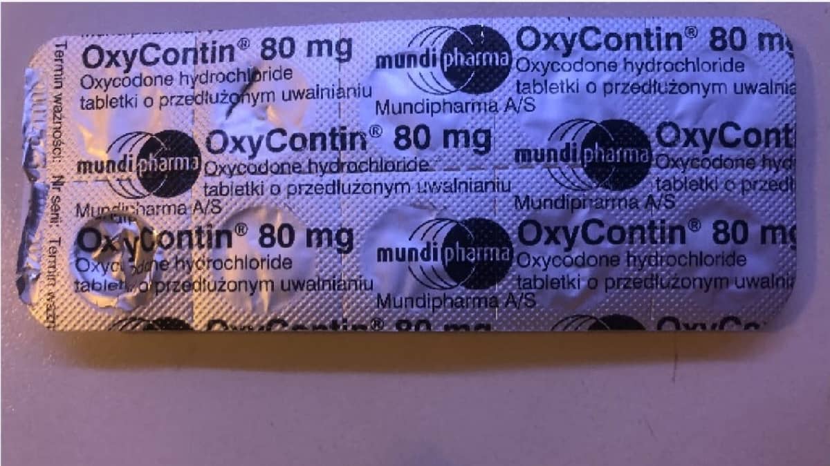 OxyContin-läpipainopakkaus.