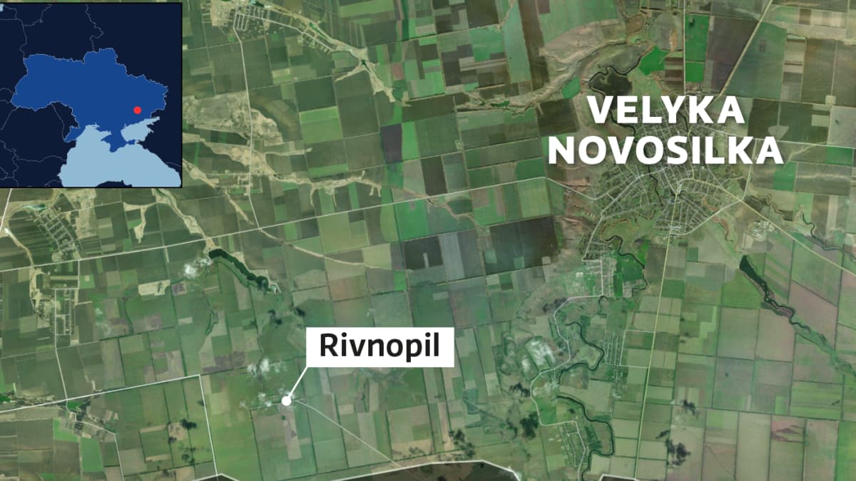 Kartalla Venäjän rintamalinja Rivnopilin alueella Ukrainassa 27.6.2023