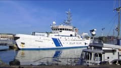 Det finländska bevakningsfartyget Merikarhu ska delta i gränsbevakningsoperationen Poseidon i Egeiska havet