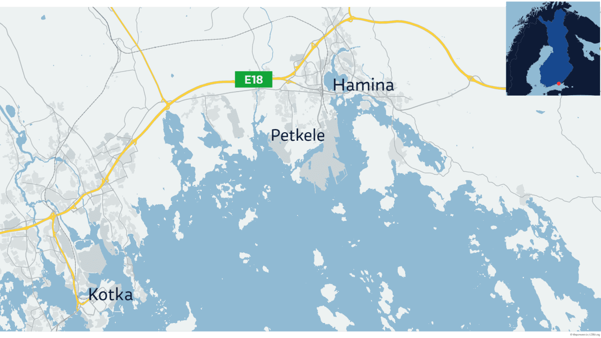 Karttagrafiikka Haminasta.