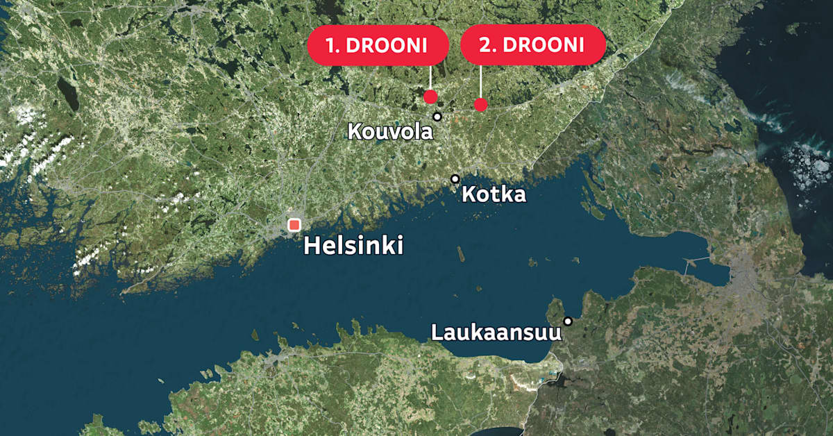 Droonit harhautuivat sisämaahan samaan aikaan kun Suomeen kohdistui voimakasta GPS-häirintää