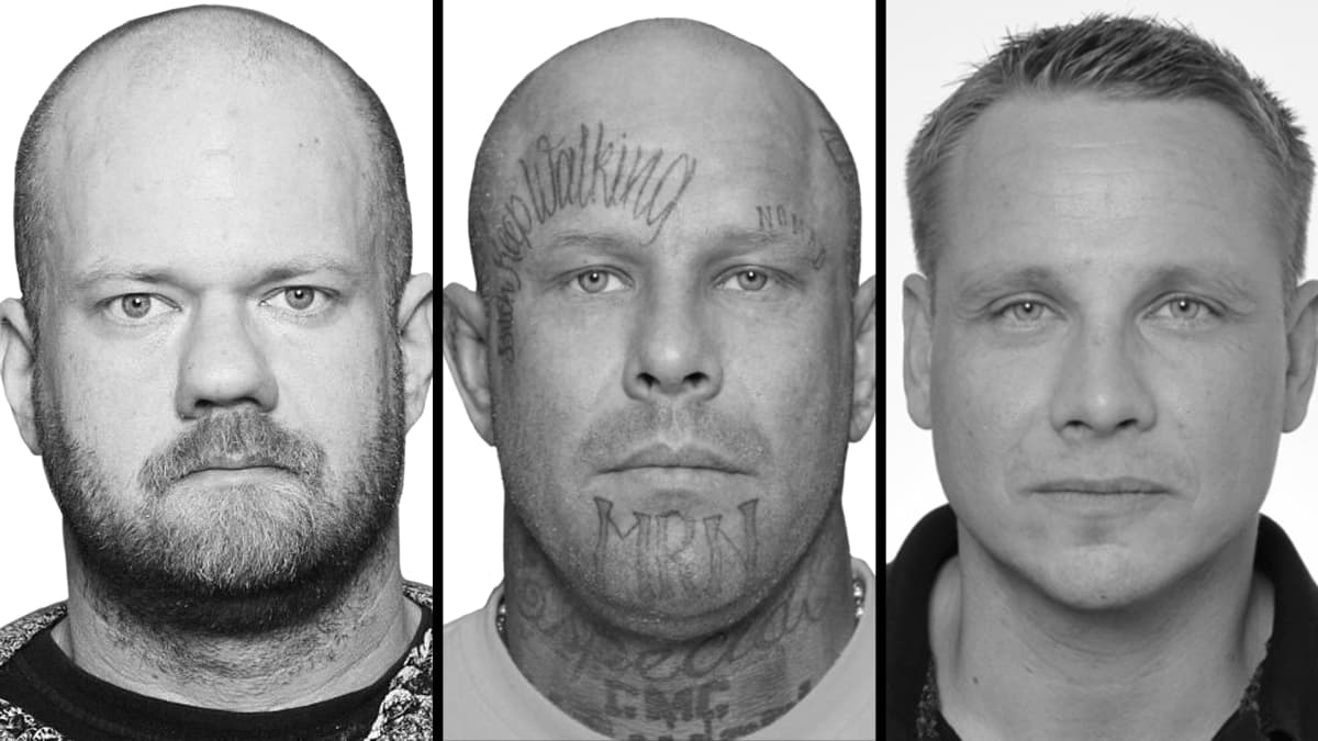 Kuvakollaasi kolmesta epäillystä. Kuvassa vasemmalta oikealle Tuomo Ahonen, Janne Tranberg ja Jan Salminen.