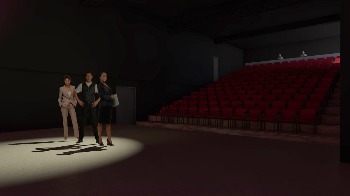 Luonnosvaiheen visualisointi Kemin teatterin uudesta katsomosta.