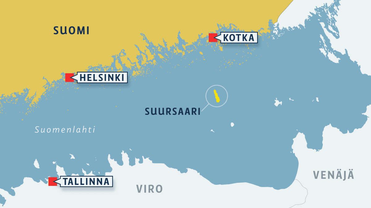 Suursaari sijaitsee Suomenlahdella noin 40 kilometrin päässä Kotkasta