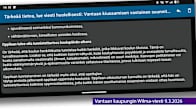 Vantaan kaupungin Wilma-viesti, jossa kielletään kasvojen peittäminen kouluissa.