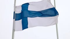 Suomen lippu puolessa välissä lipputankoa