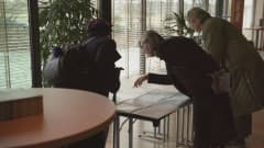 Ennakkoäänestystä Suomen Tukholman-suurlähetystössä 22.3.2023.