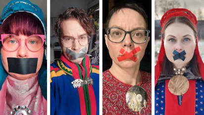 Kymmenet saamelaiset teippasivat suunsa – hallitukselta vaaditaan pikaisia  toimia ihmisoikeusloukkausten lopettamiseksi