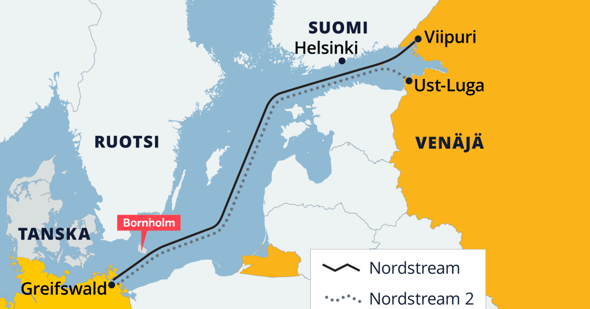 Molemmissa Nord Stream -kaasuputkissa havaittu vuotoja – viranomaiset eivät usko sattumaan
