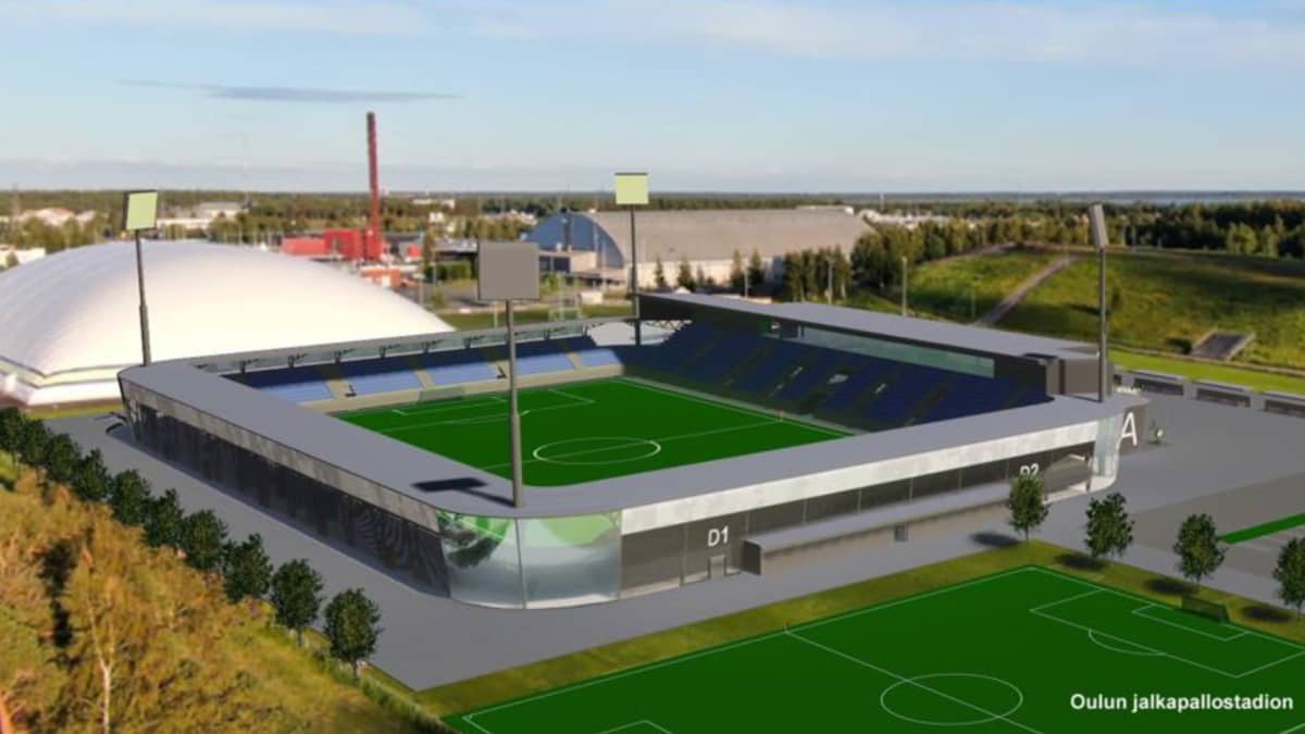 Havainnekuva Oulun jalkapallostadionista