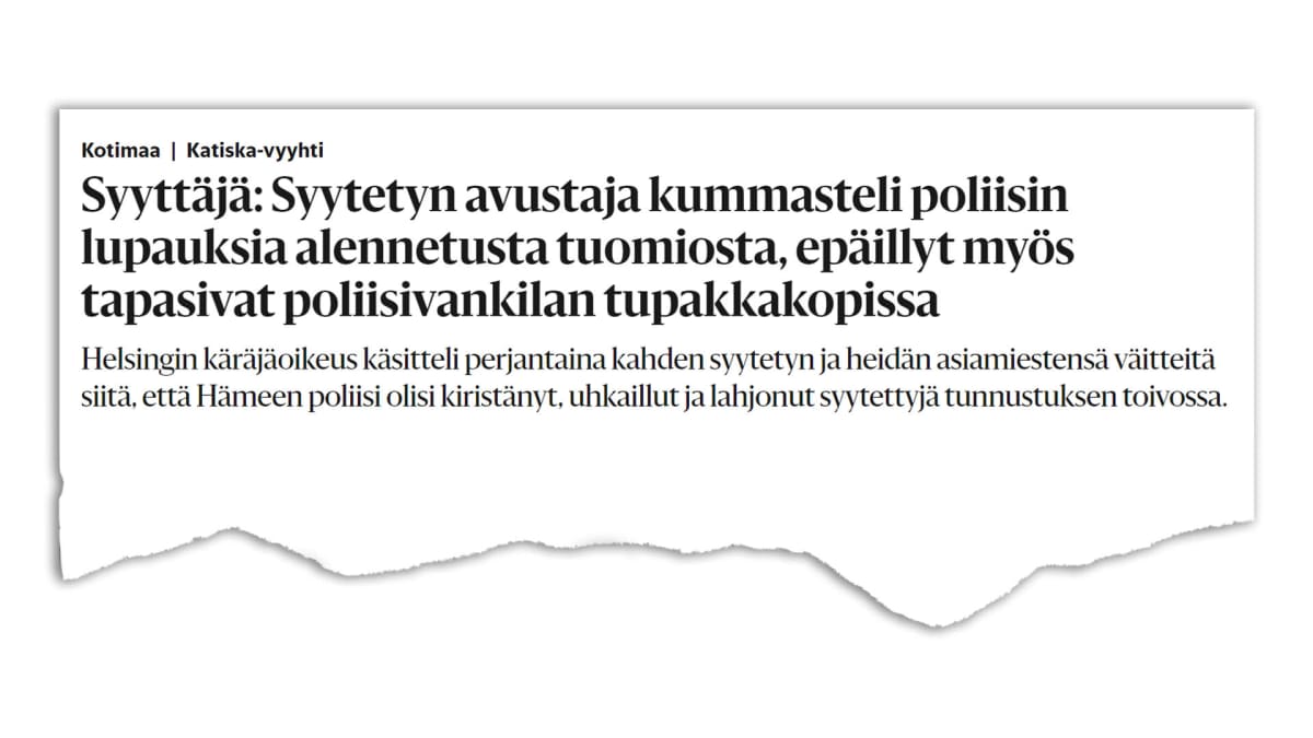Helsingin Sanomien uutinen
