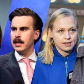Li Andersson (Vas.), Matias Mäkynen (SDP), Elina Valtonen (Kok.) ja Jari Ronkainen (PS) A-Talkissa.