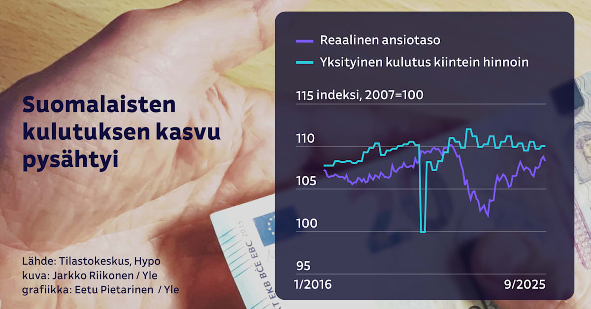 Suomalaisten kulutus romahti jo viisi vuotta sitten: ostovoima väheni, talletusten arvo laski ja omaisuuskin hupeni