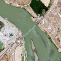 Satelliittikuva Syyrian ja Irakin rajalta.