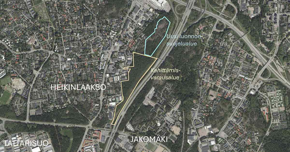 Tulevan luonnonsuojelualueen viereen suunnitellaan datakeskusta Pohjois-Helsinkiin