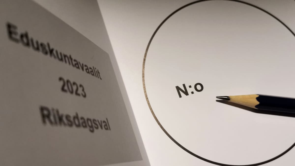 Eduskuntavaalit 2023 äänestyslippu.