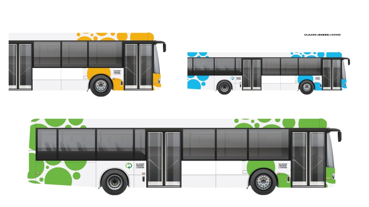 Kajaanin joukkoliikenteen bussien väristä äänestetään. 