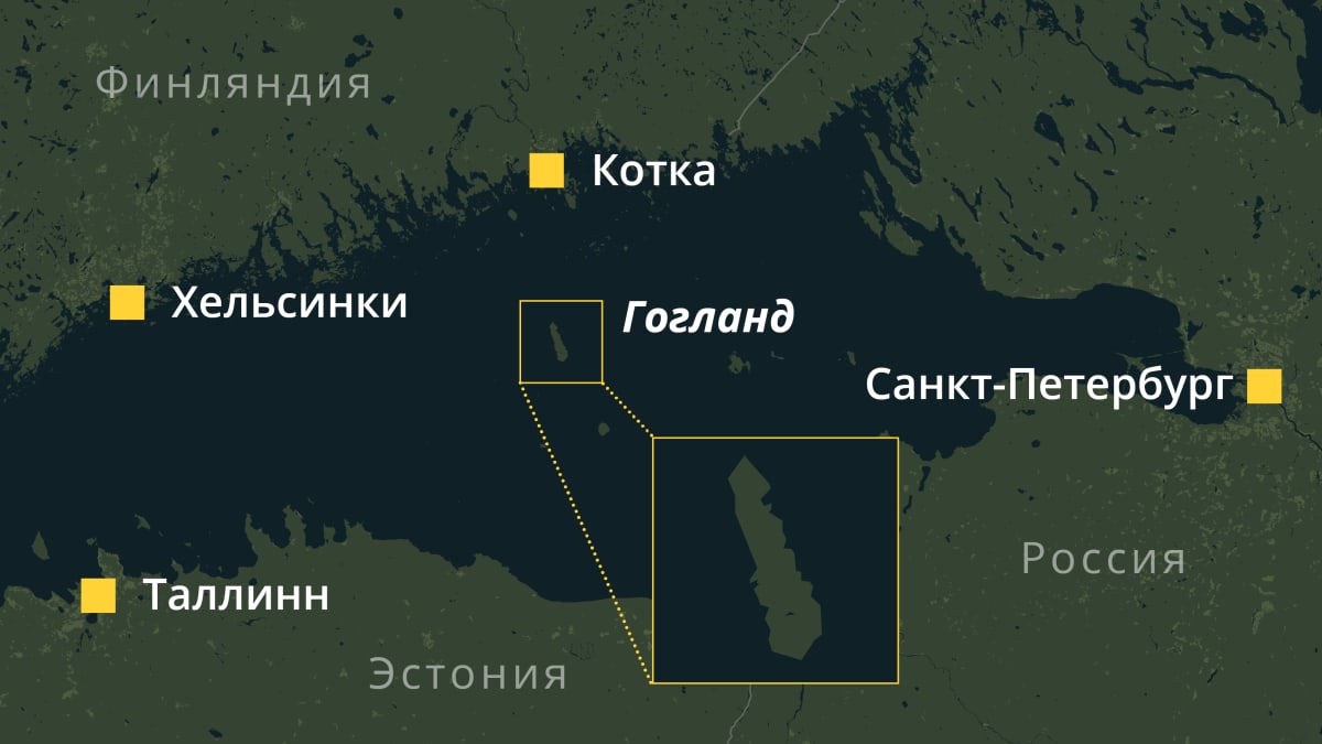 Kartta Suursaaren sijainnista Suomenlahdella.