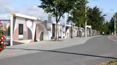 Ruotsinsuomalaisen Tony Sjömanin Raatin stadioniin suunnitteleman muraalin havainnekuva.