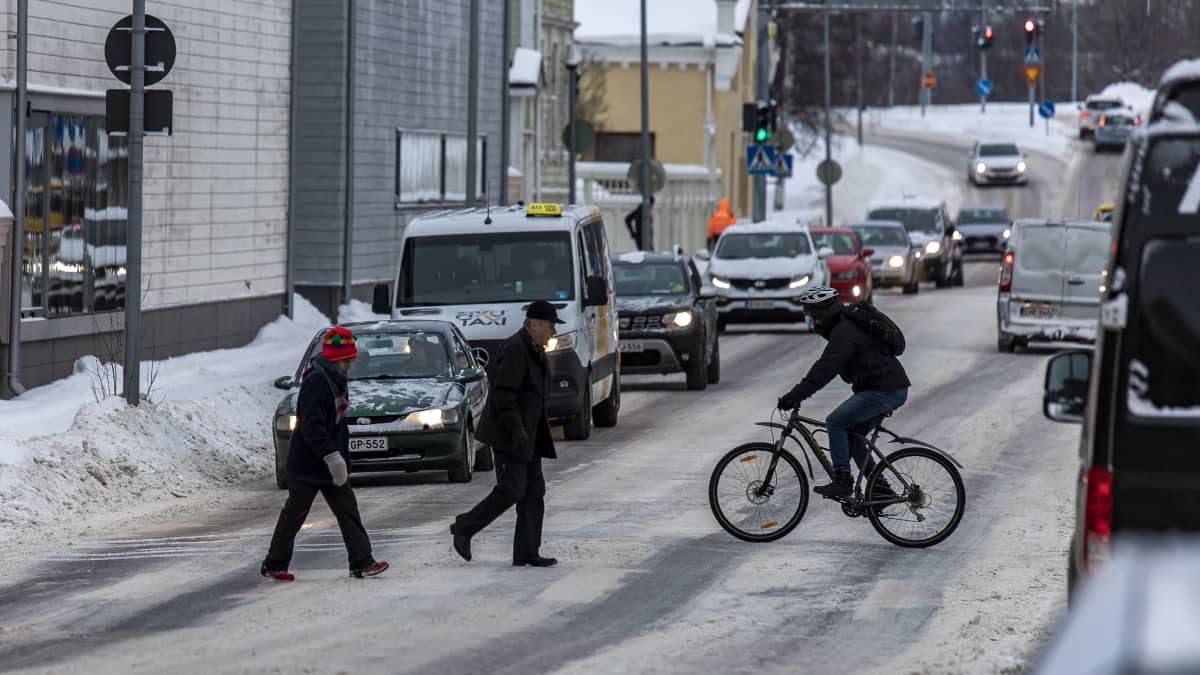 Oulun liikenne talvella 2021
