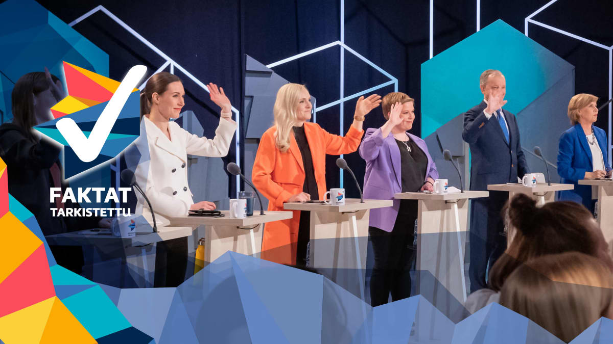 Puolueiden johtajat Ylen eduskuntavaalien 2023 viimeisessä suuressa vaalikeskustelussa