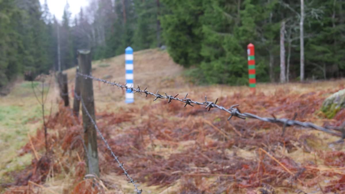 Piikkilankaa Suomen ja Venäjän rajalla