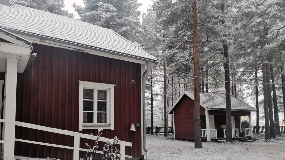 Lapin metsämuseon rakennuksia marraskuussa 2022.