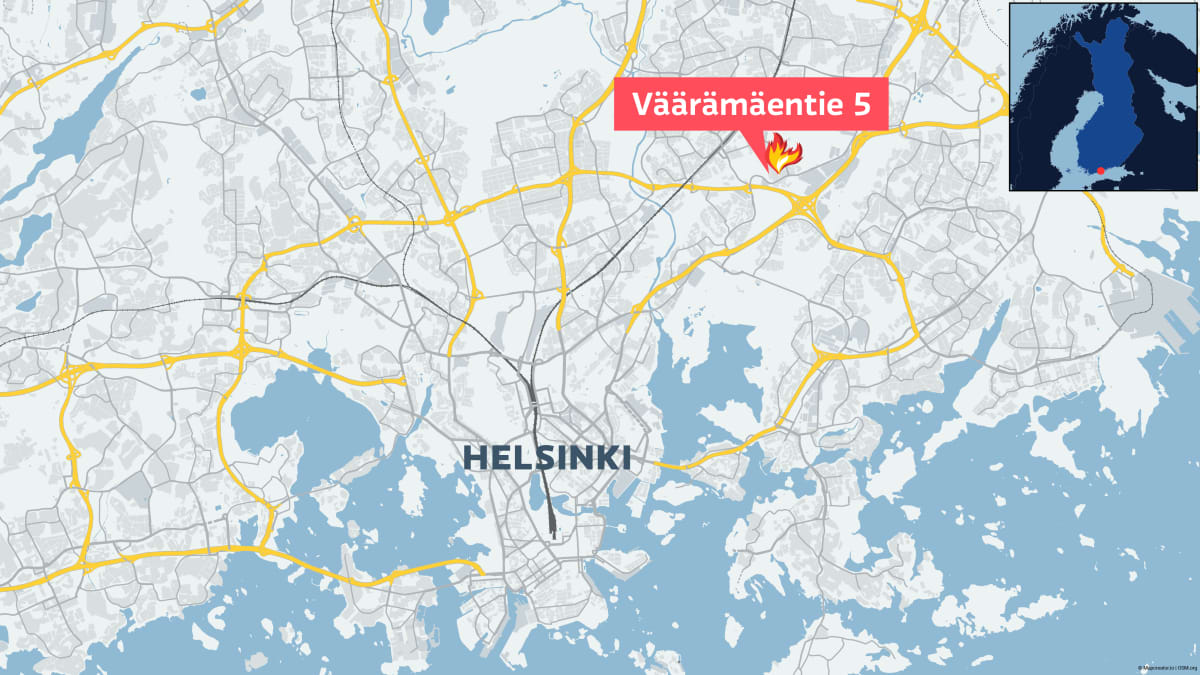 Kartta huooneistoplan sijainnista Helsingissä.