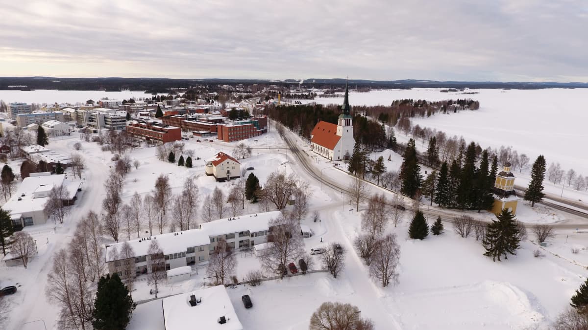 Kemijärven kaupunki ilmakuvassa.