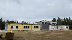 Vuotson koulun rakennustyömaa.