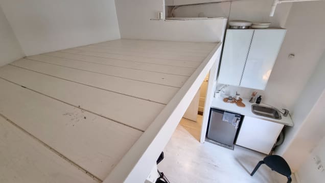 11 neliön miniasunnossa on parvi.